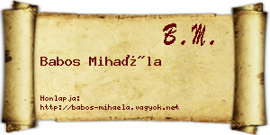 Babos Mihaéla névjegykártya